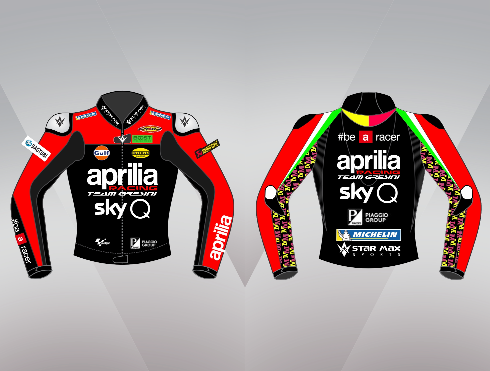 Motogp aprilia team gresini leather racing jacket..