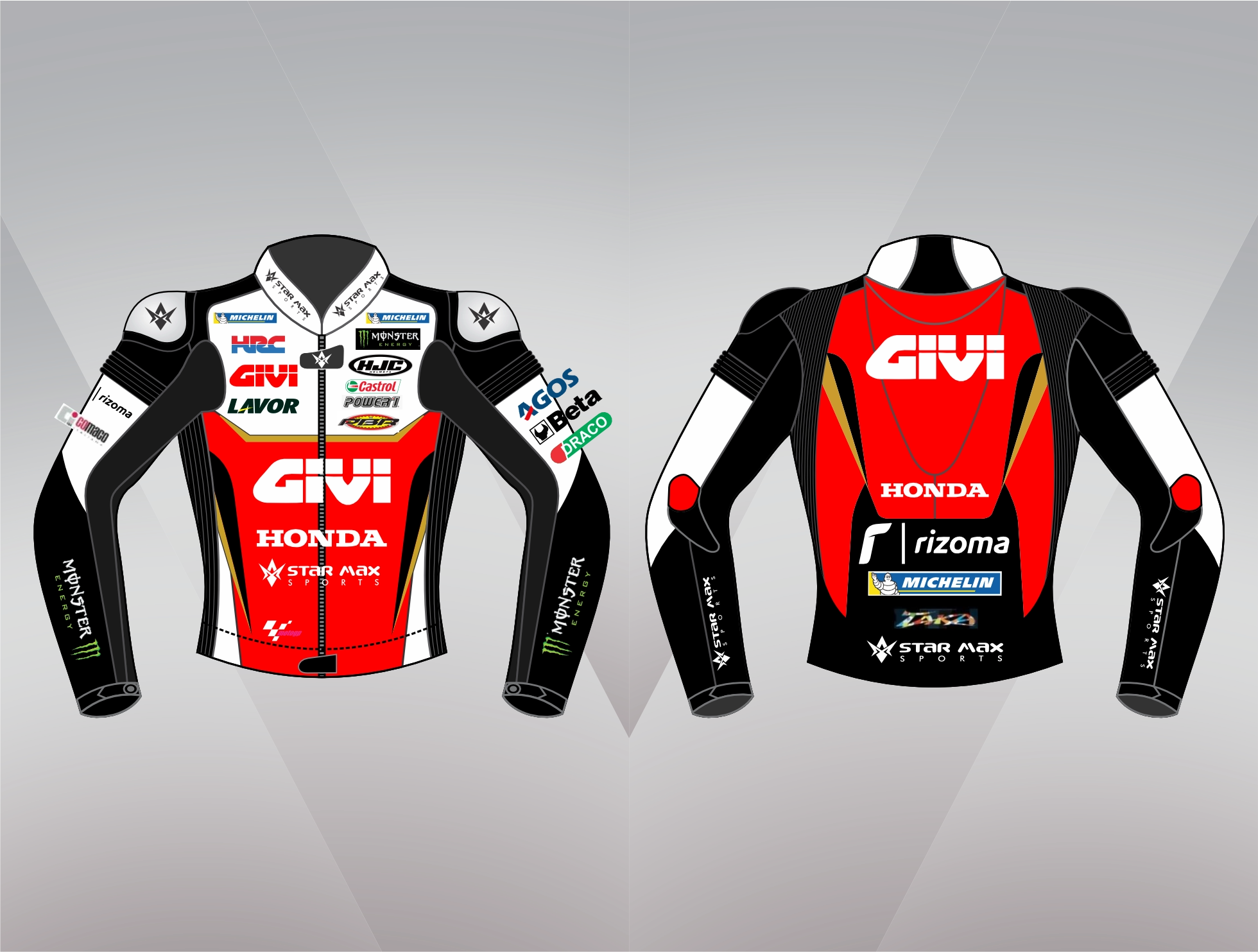 Motogp givi honda leather racing jacket..