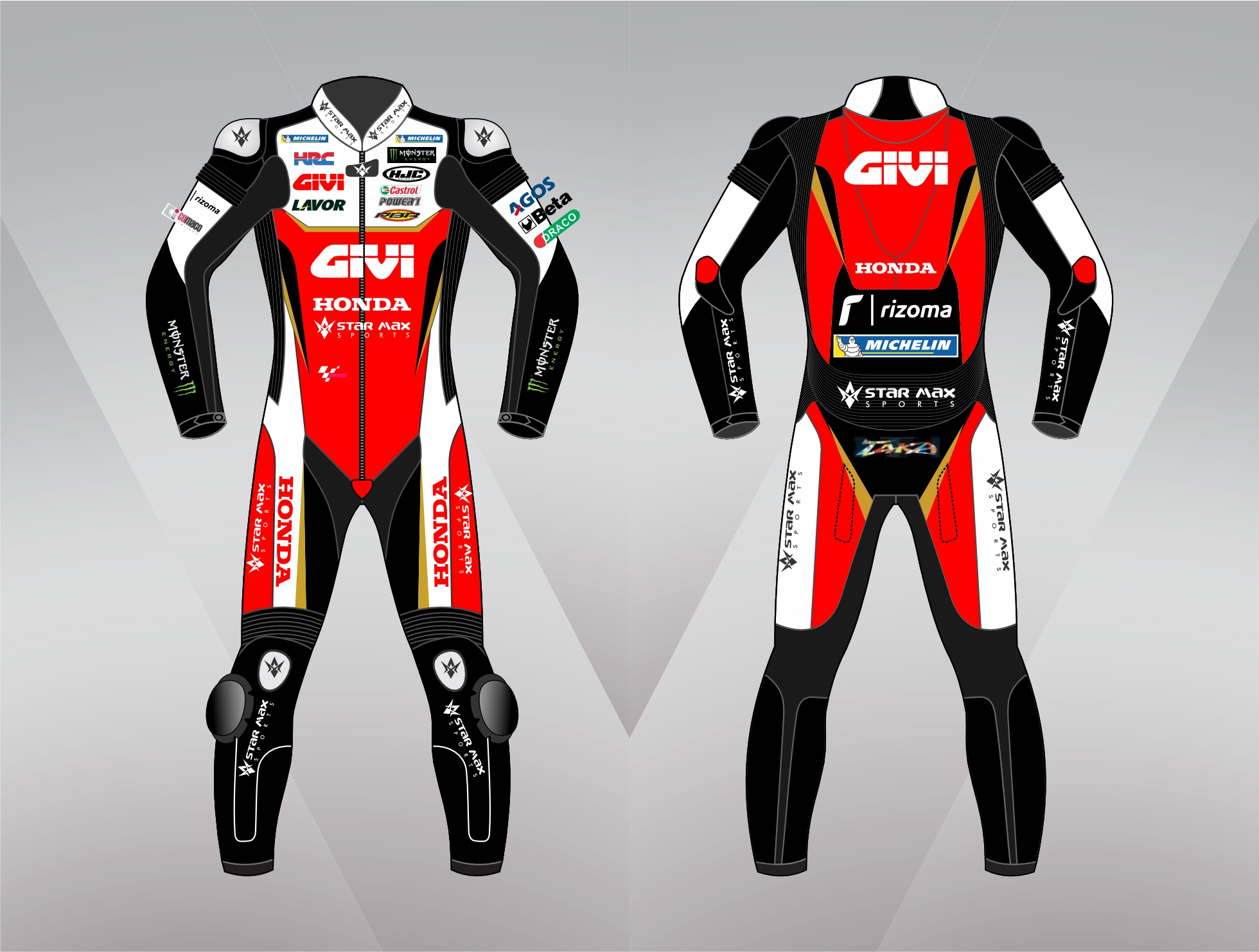 Motogp givi honda leather racing suit..