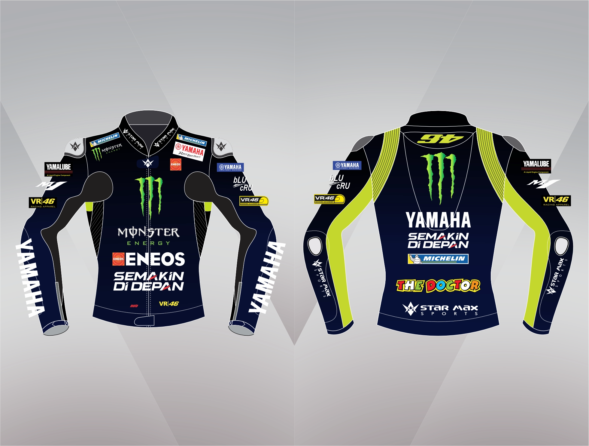 Motogp monster energy leather racing jacket-