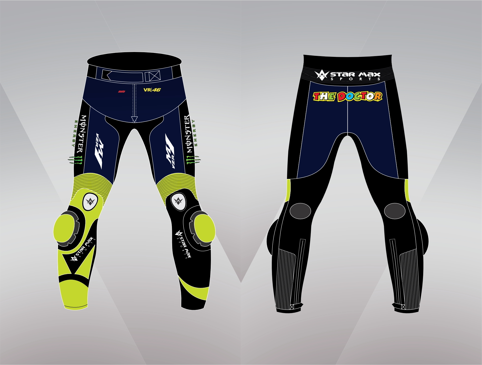 Motogp monster energy leather racing pant–