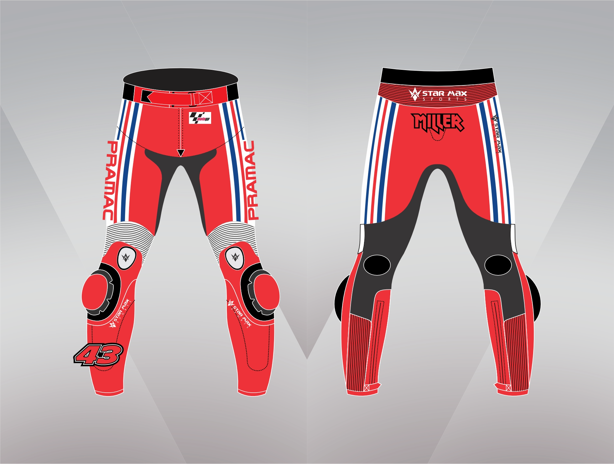 Motogp pramac ducati leather racing pant,,