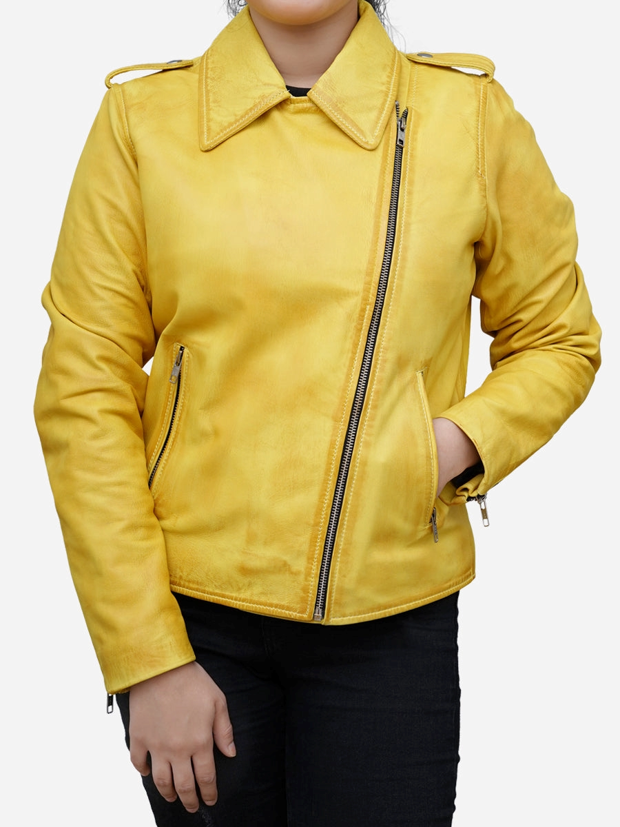 Motorcycle leather jacket best yellow sensation ,,,,,,