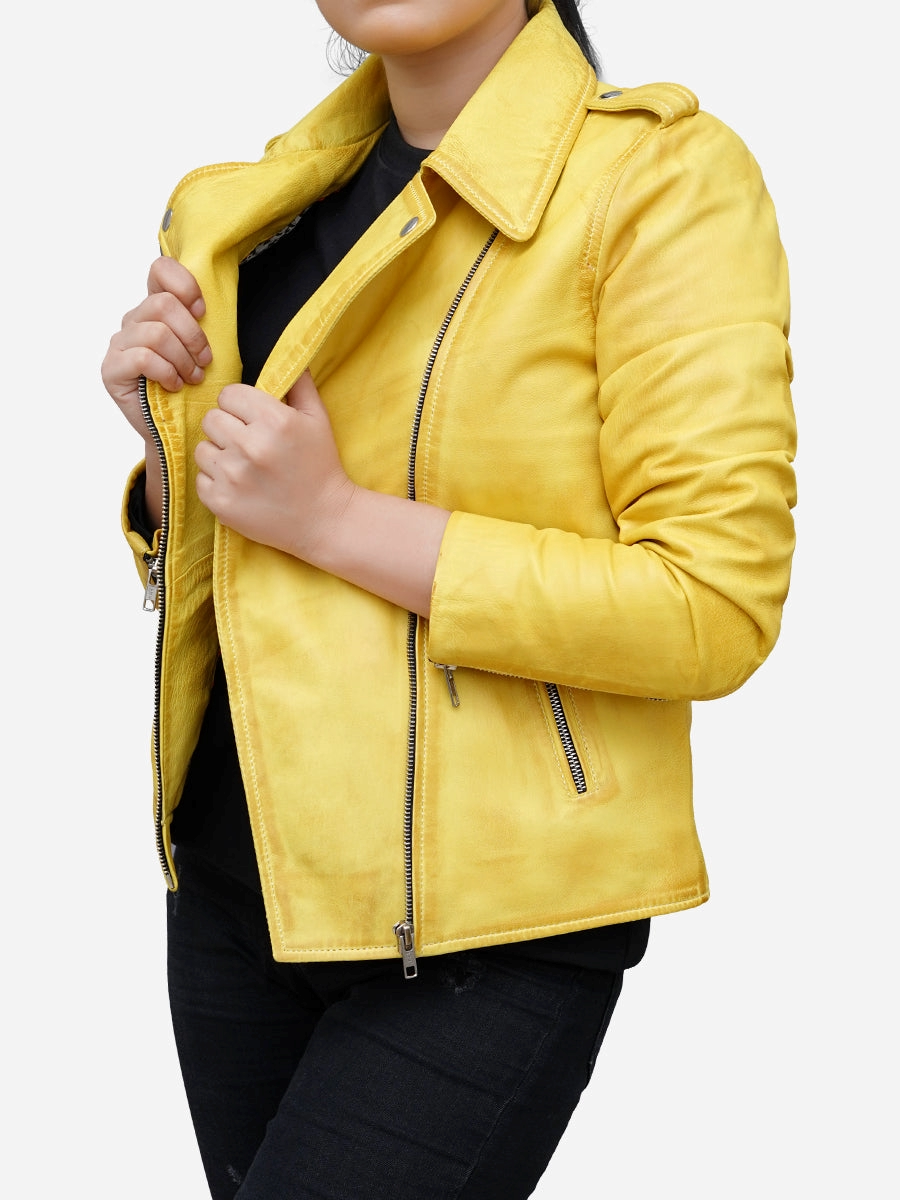 Motorcycle leather jacket best yellow sensation ,,,,