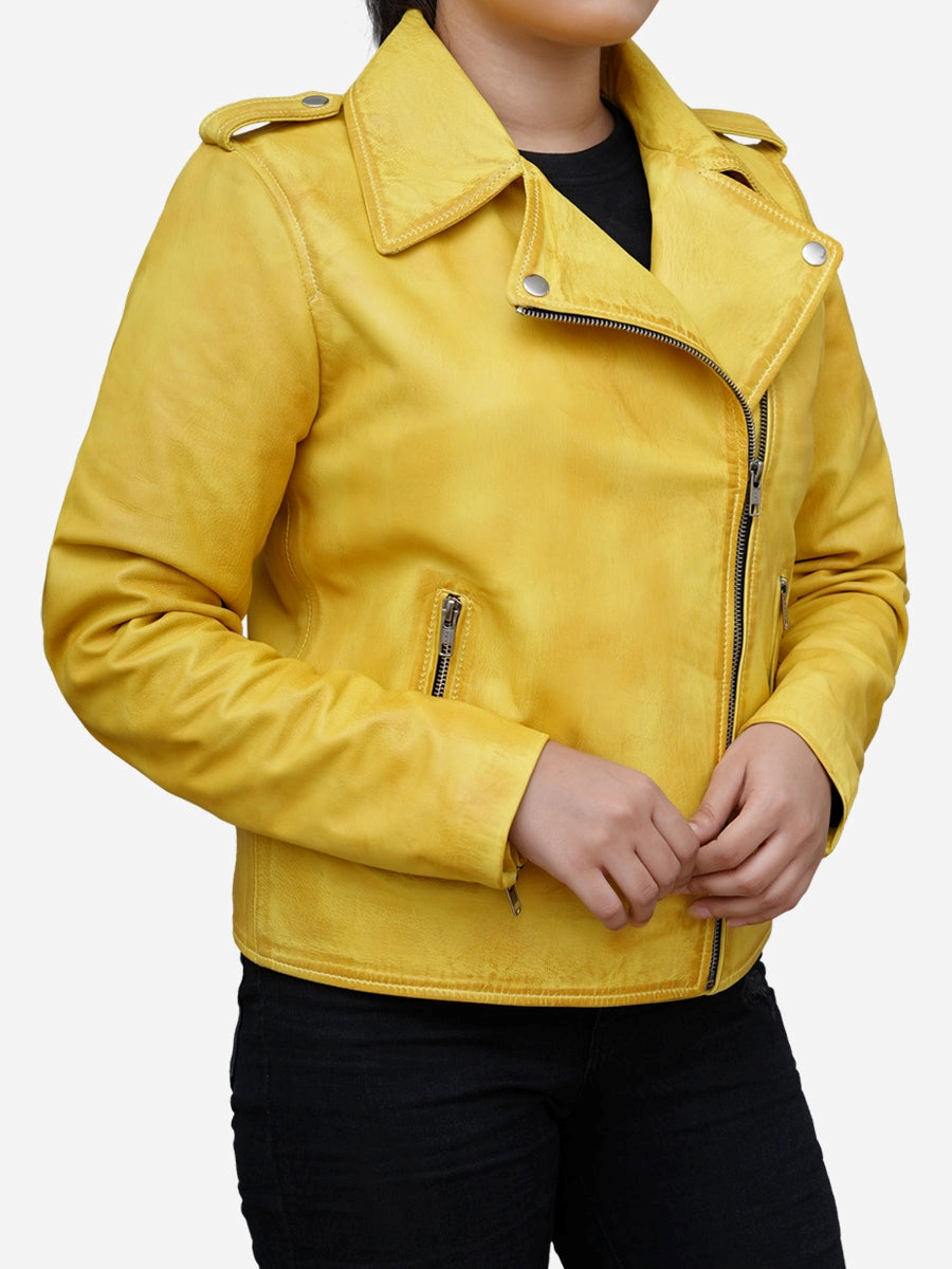 Motorcycle leather jacket best yellow sensation ,,,