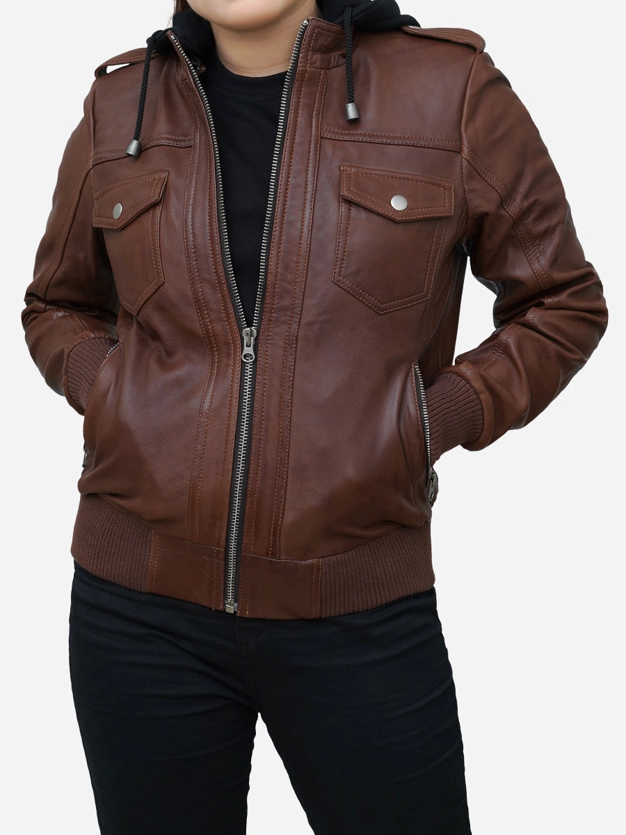 Star max sports calva brown bomber leather jacket,,