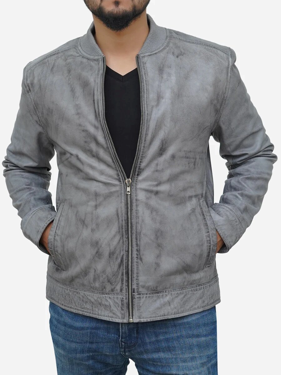 Star max sports casual seude leather bomber jacket.. ,,.. ,