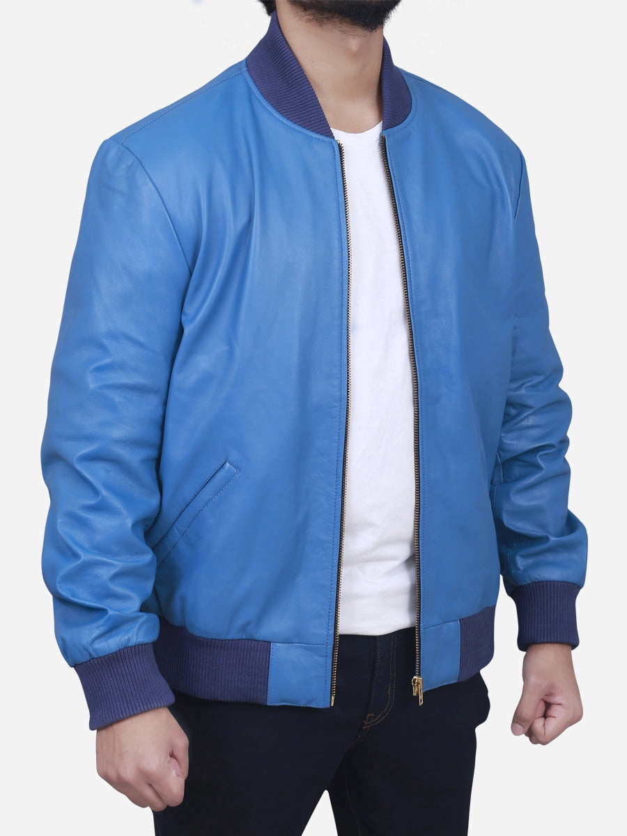 Star max sports levon blue bomber leather jacket