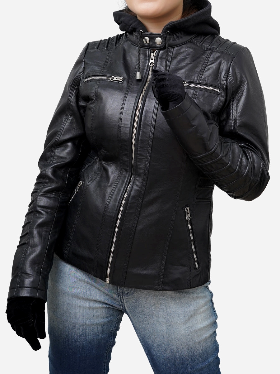 Star max sports lushia black bomber leather jacket,,…,,…,