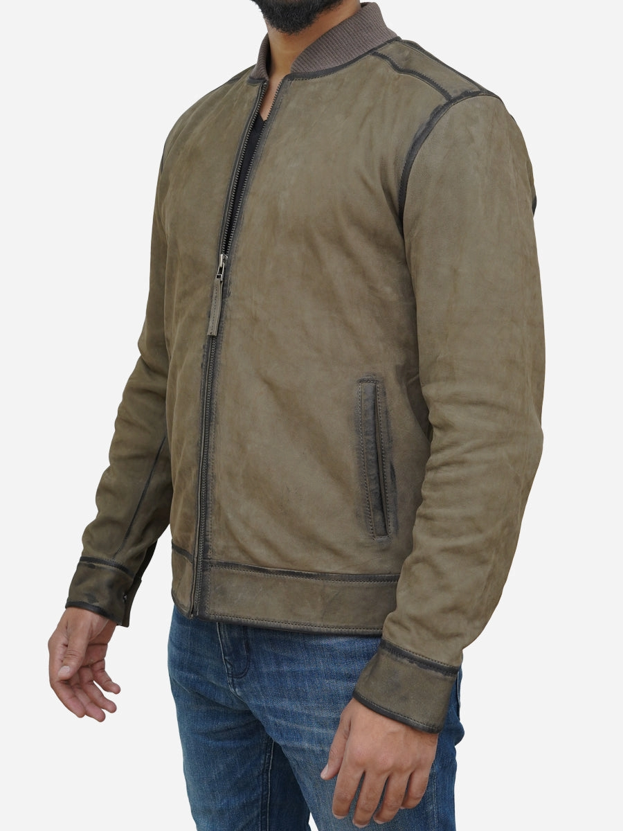 Star max sports olive green casual seldin bomber leather jacket,,.. ,. ,. ,. ,