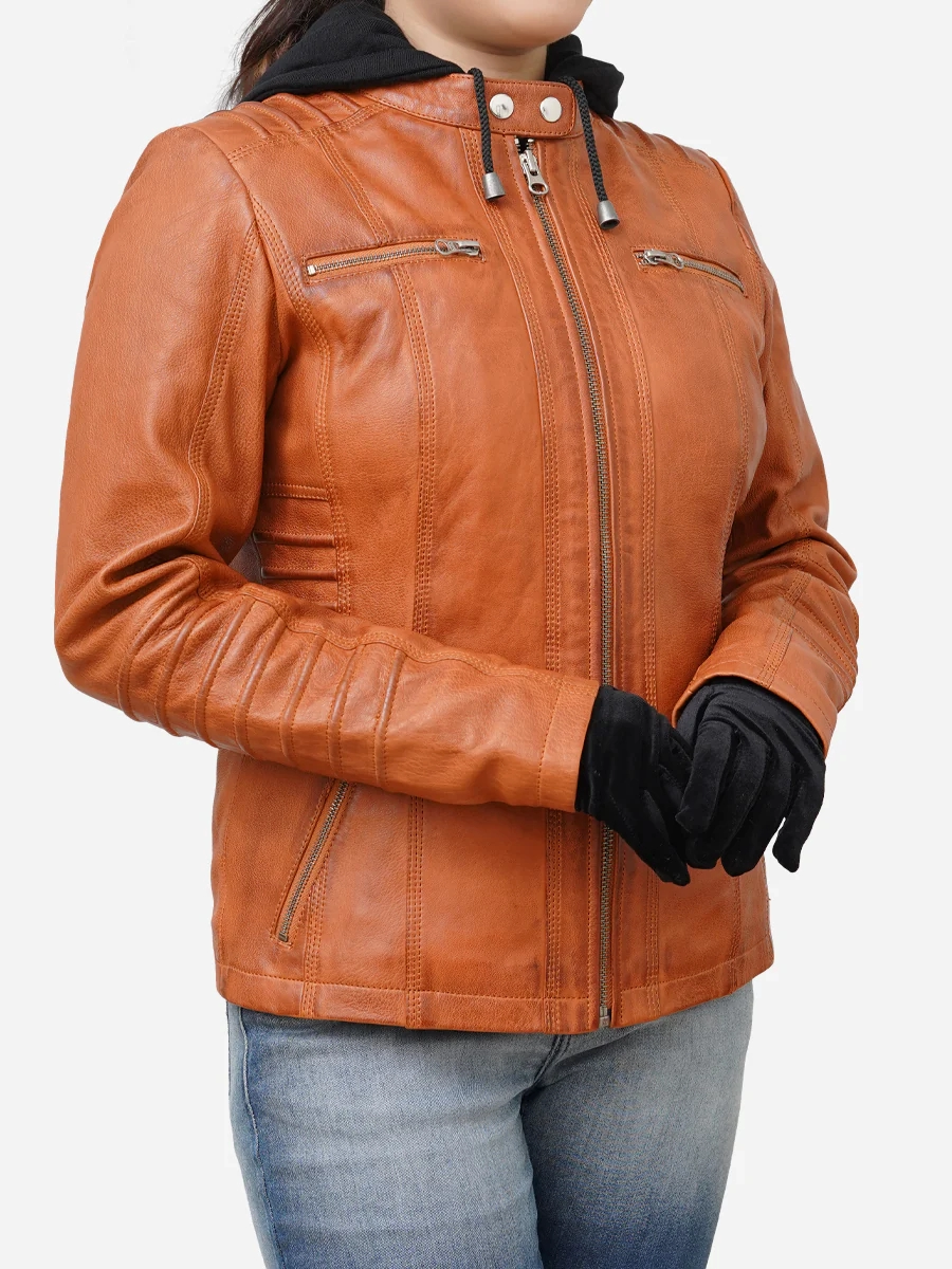 Star max sports richa brown bomber leather jacket,,..