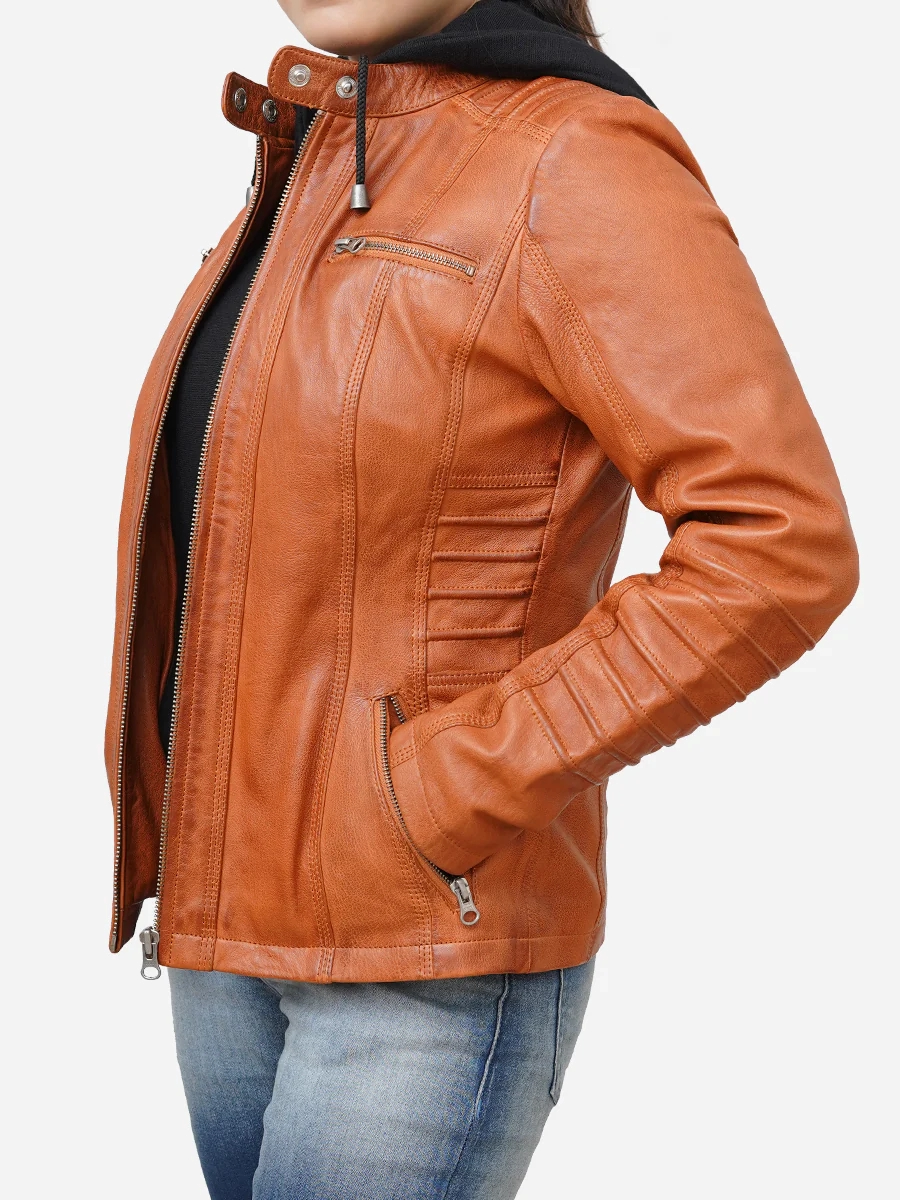 Star max sports richa brown bomber leather jacket…….