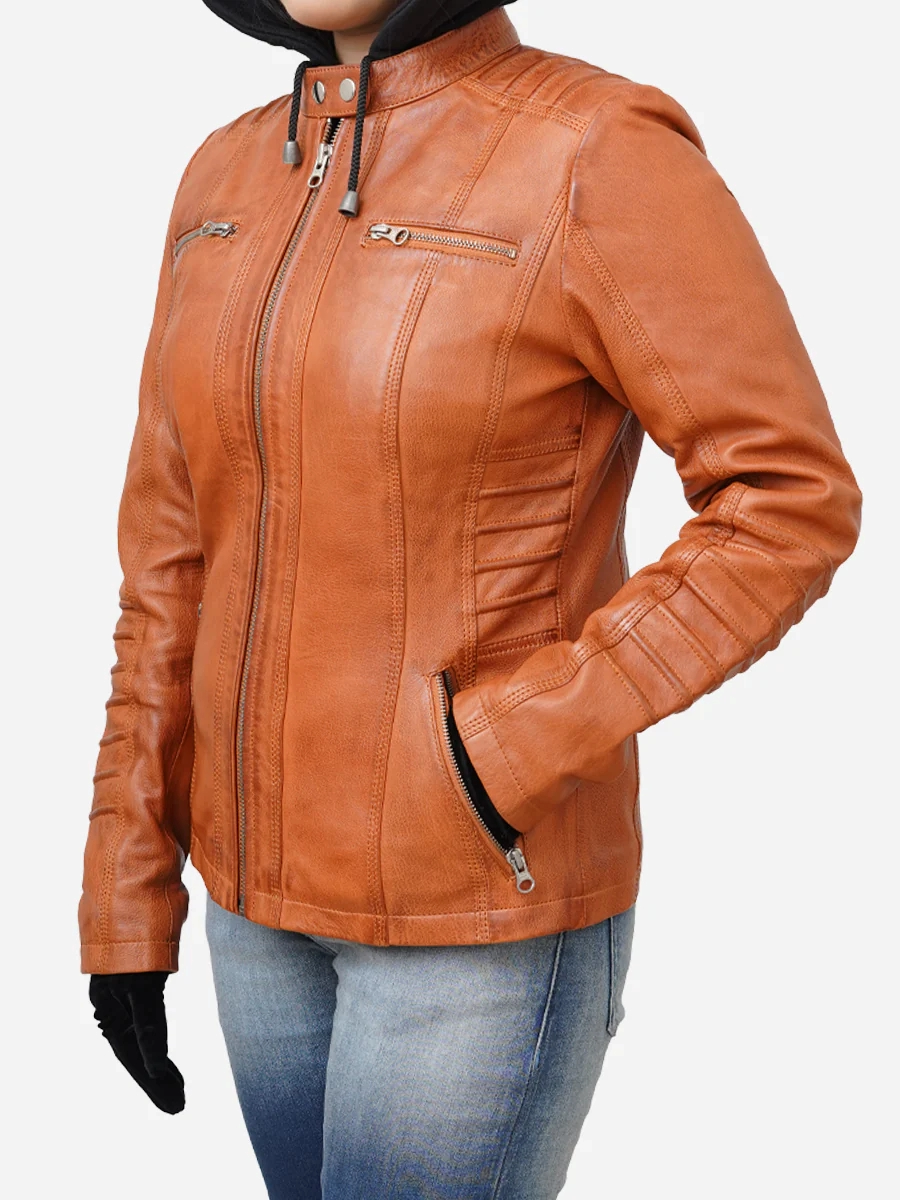 Star max sports richa brown bomber leather jacket