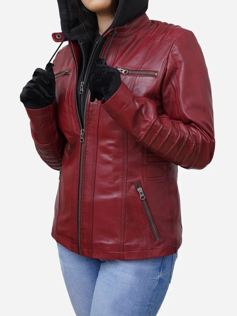 Star max sports rusberry red bomber leather jacket,,. ,