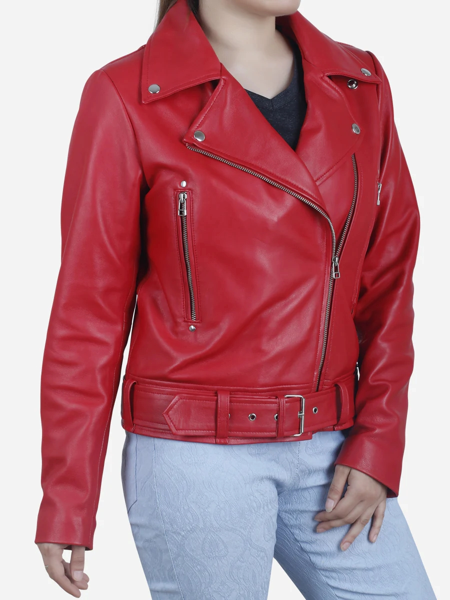 Star max sports smerk red race biker leather jacket..