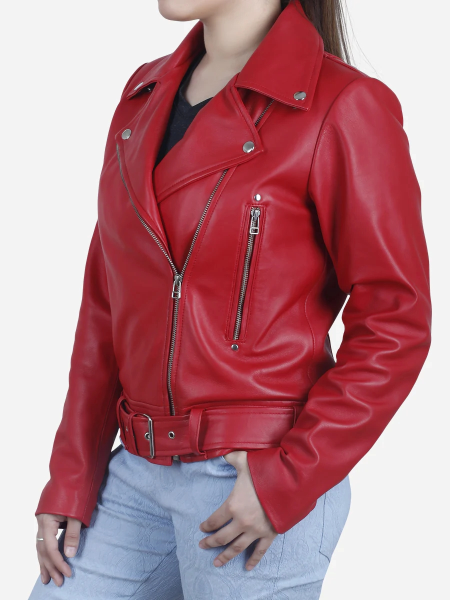 Star max sports smerk red race biker leather jacket